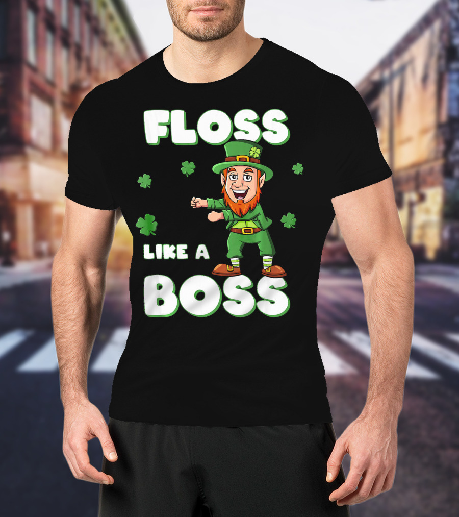 Floss Like A Boss Leprechaun St Patricks Clover Dance T-Shirt
