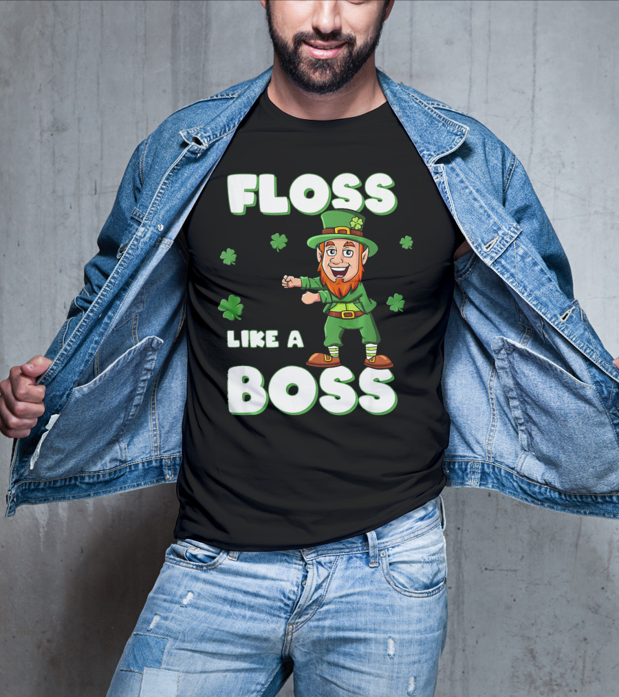 Floss Like A Boss Leprechaun St Patricks Clover Dance T-Shirt