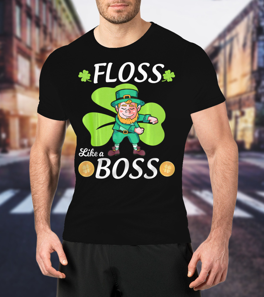 Floss Like A Boss Leprechaun Shamrock Coins T-Shirt