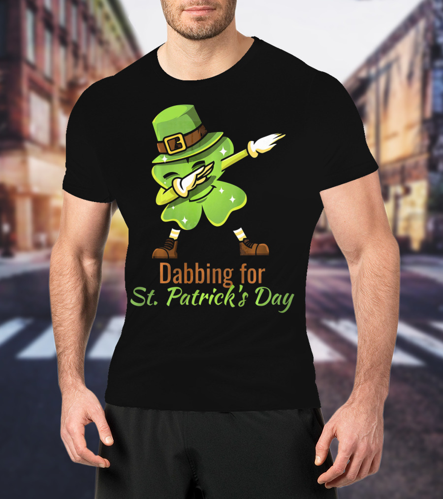Dabbing For St. Patrick's Day Funny Dabbing Shamrock T-Shirt