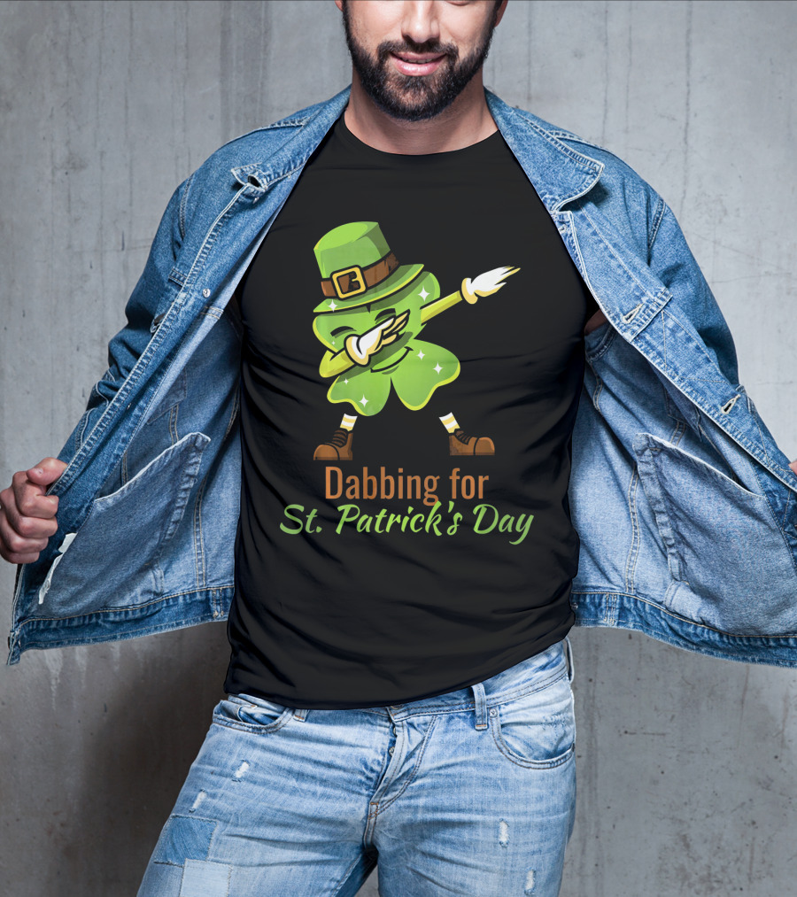 Dabbing For St. Patrick's Day Funny Dabbing Shamrock T-Shirt