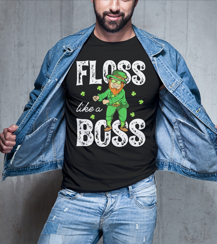 Floss Like A Boss Leprechaun Shamrock Irish T-Shirt
