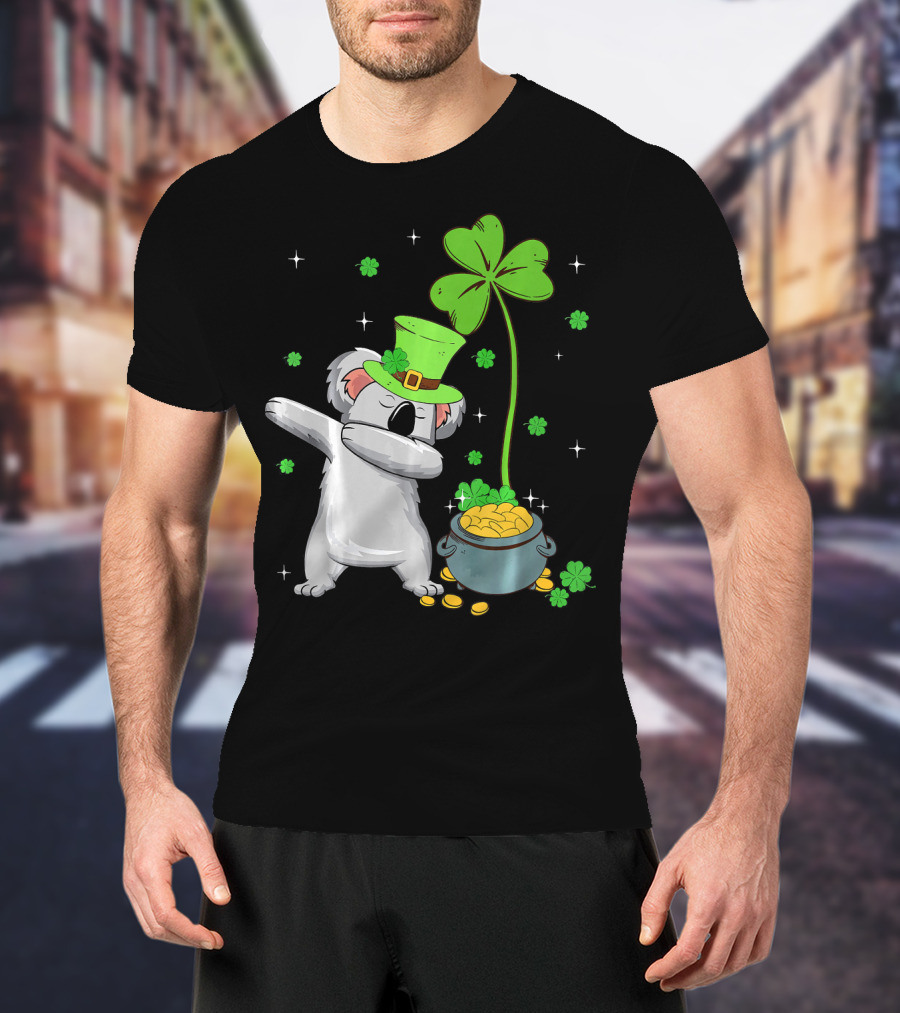Shamrock Leprechaun Koala Pot Of Gold St Patricks T-Shirt