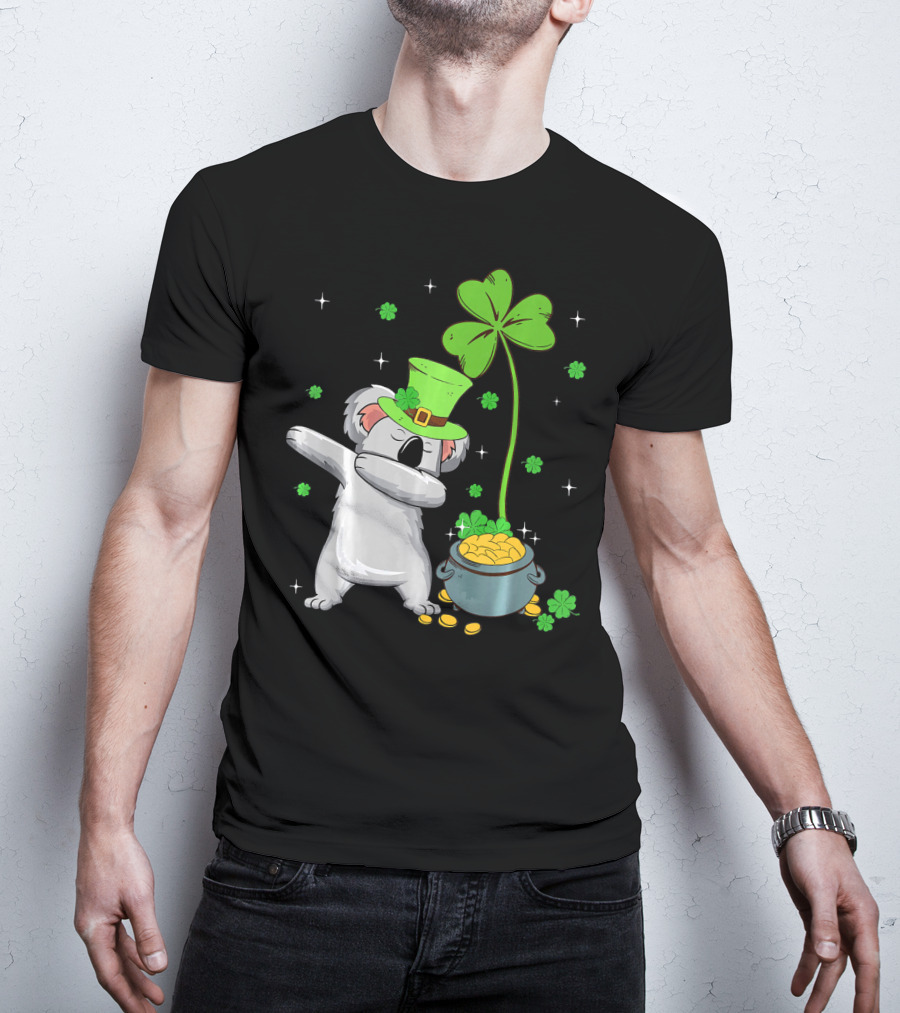 Shamrock Leprechaun Koala Pot Of Gold St Patricks T-Shirt