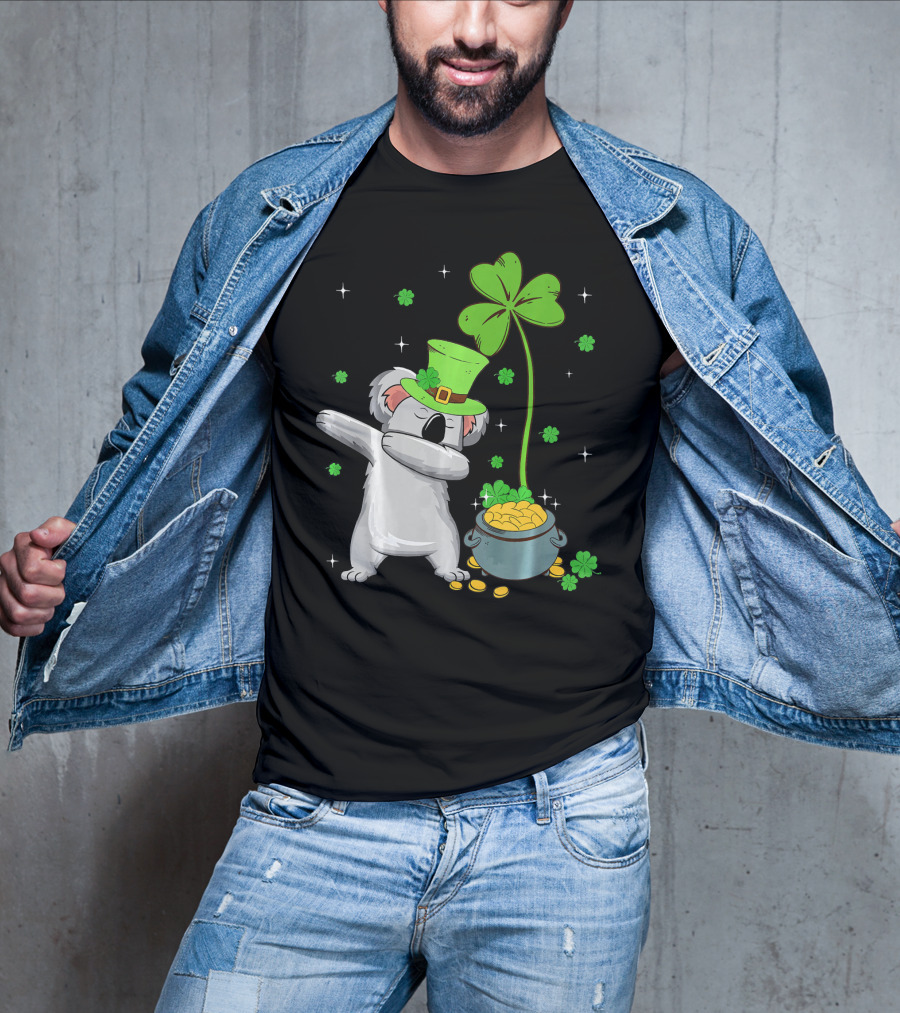 Shamrock Leprechaun Koala Pot Of Gold St Patricks T-Shirt