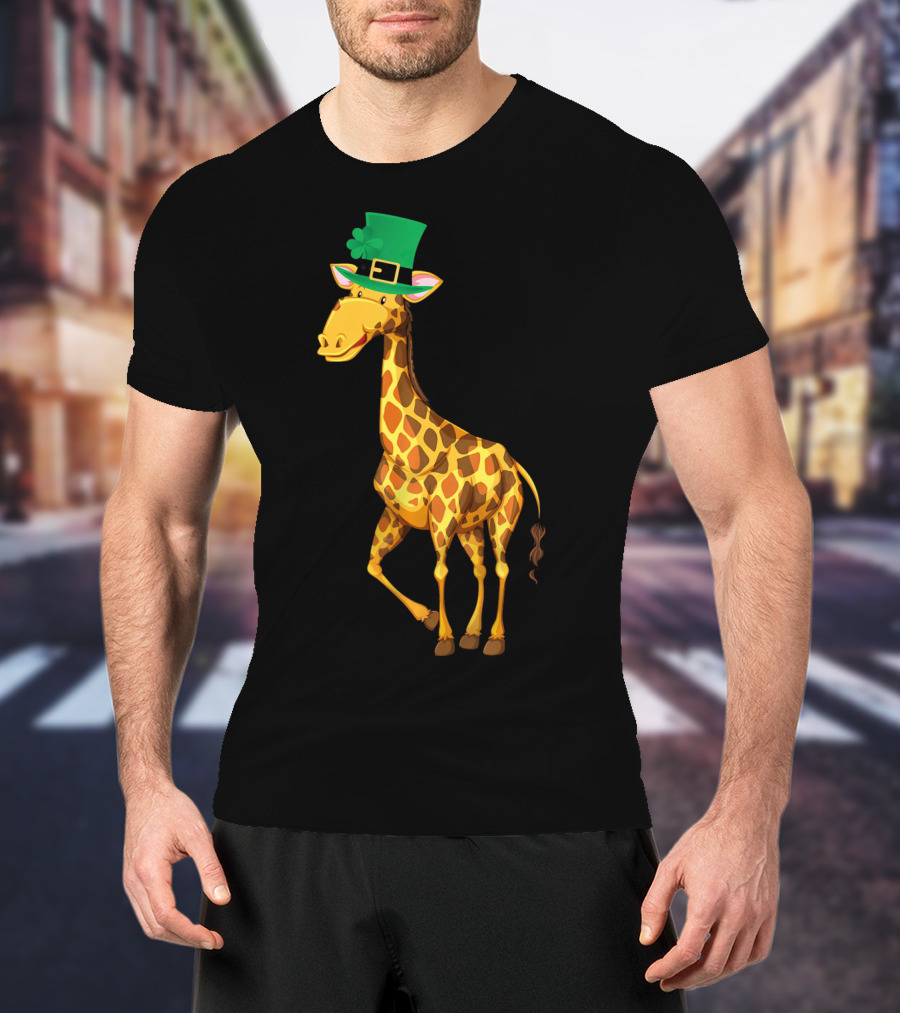 Lucky Leprechaun Cute Giraffe T-Shirt