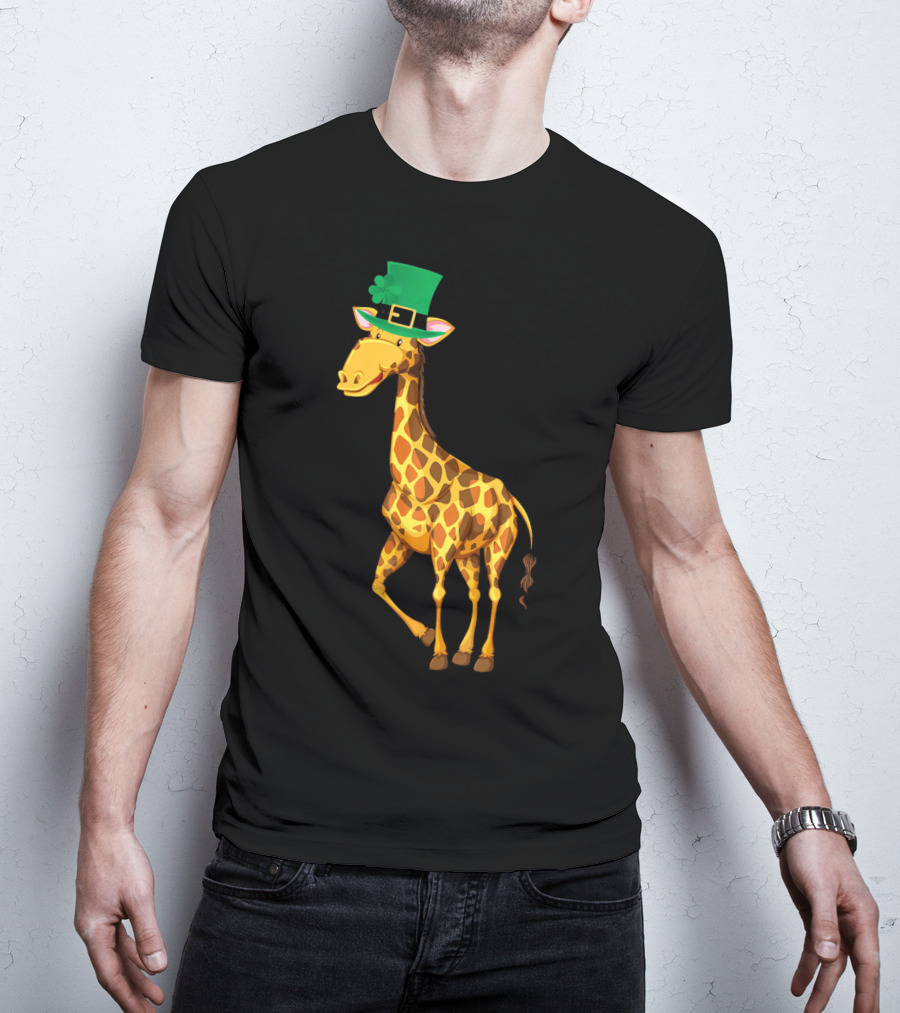Lucky Leprechaun Cute Giraffe T-Shirt
