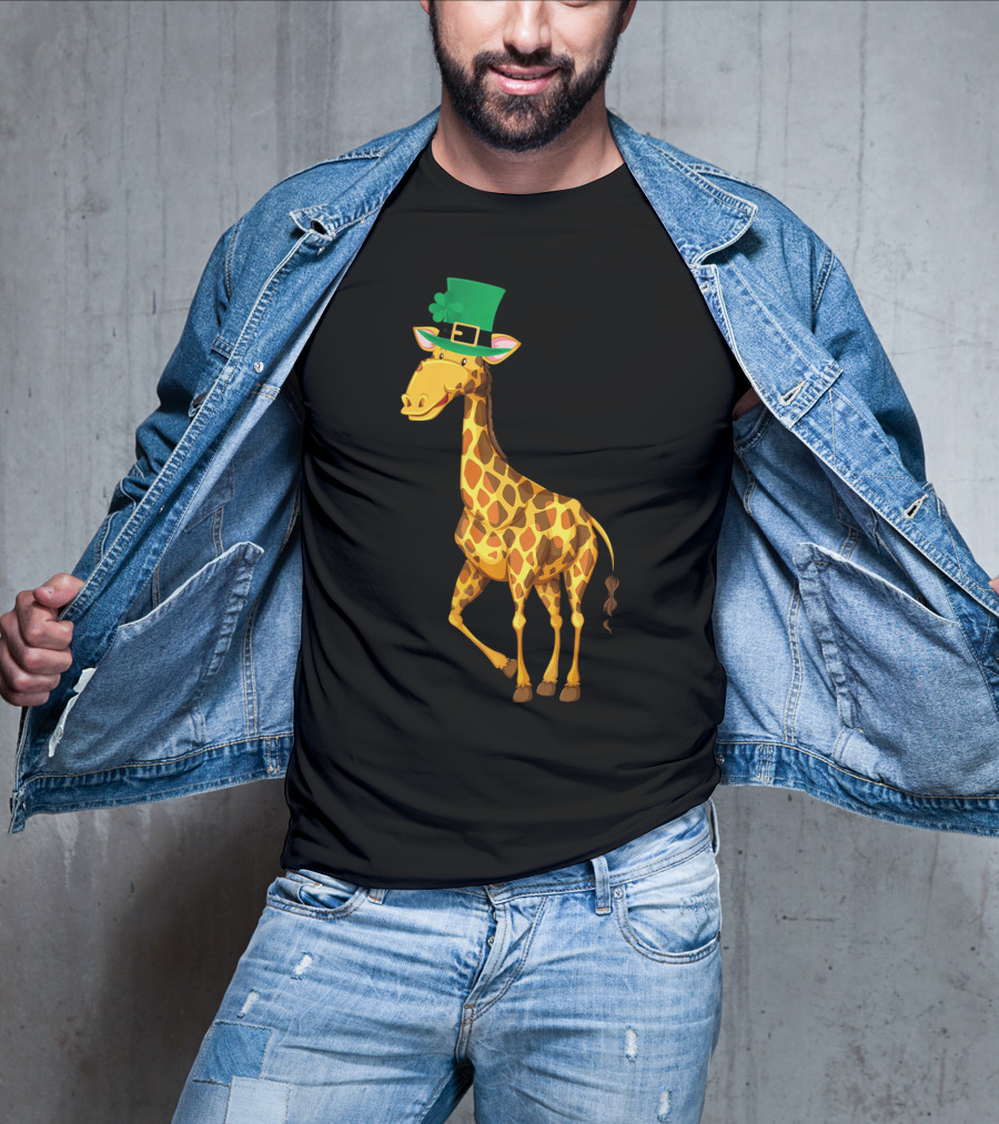 Lucky Leprechaun Cute Giraffe T-Shirt