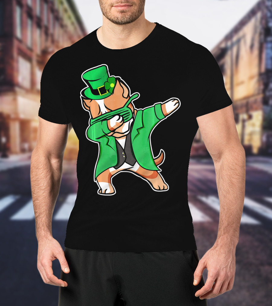 Dabbing Pitbull Leprechaun St. Patrick's Day T-Shirt