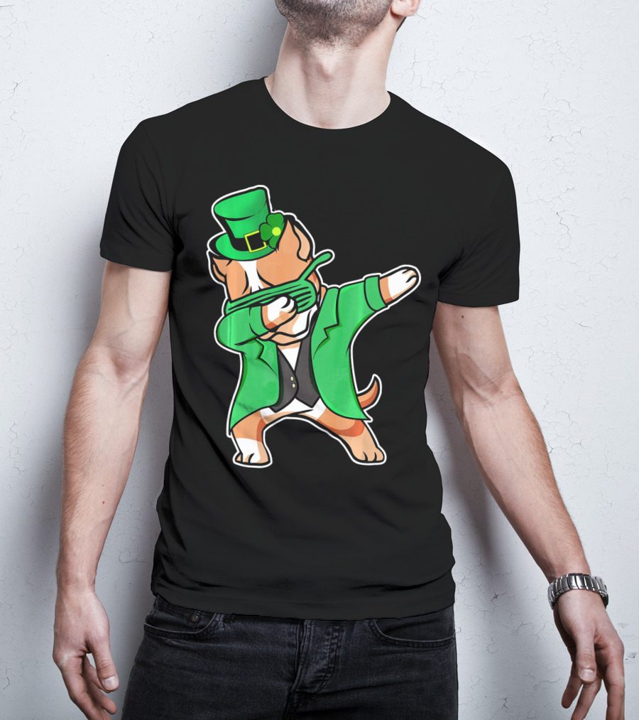 Dabbing Pitbull Leprechaun St. Patrick's Day T-Shirt