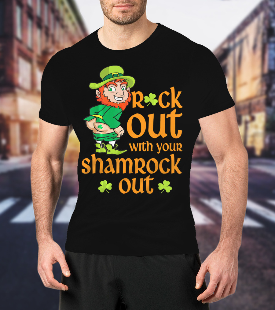 St Patricks Day Rock Out With Your Shamrock Out T-Shirt