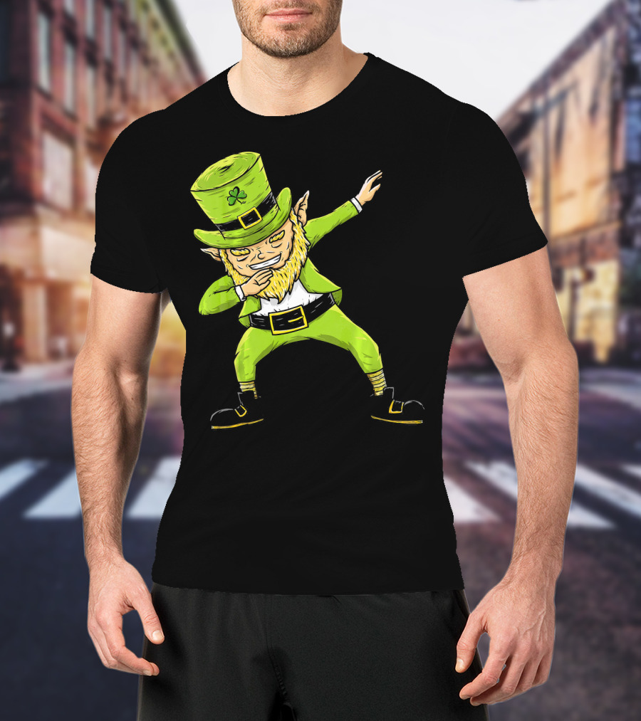 Funny Dabbing Leprechaun Boys St Patrick's Day Dance T-Shirt