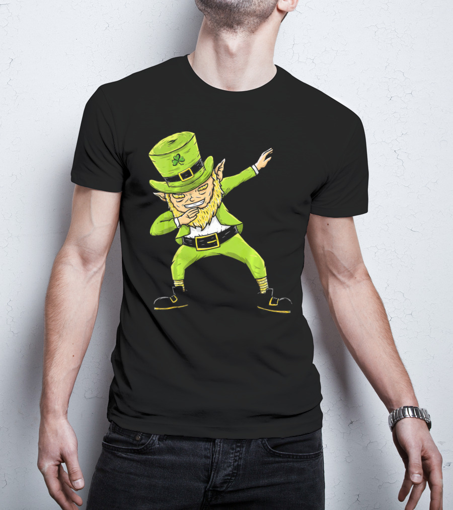 Funny Dabbing Leprechaun Boys St Patrick's Day Dance T-Shirt