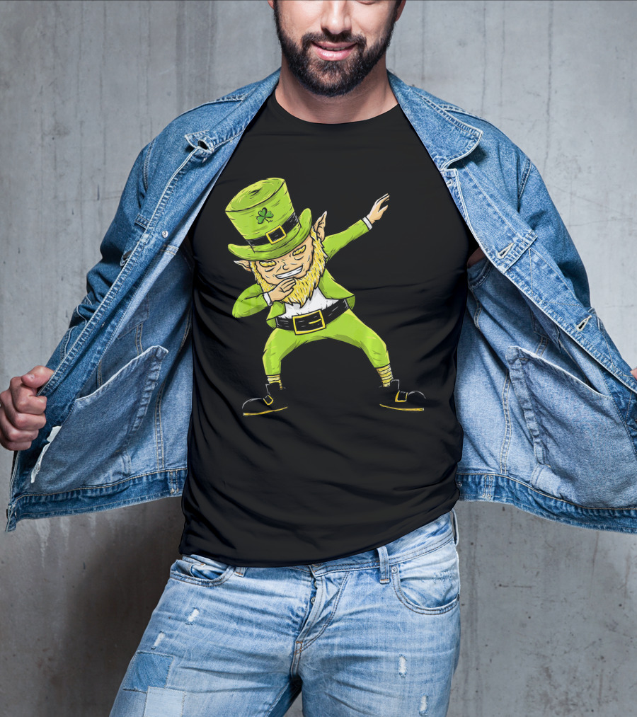 Funny Dabbing Leprechaun Boys St Patrick's Day Dance T-Shirt