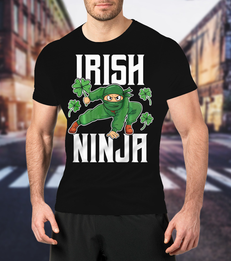 Irish Ninja Shamrock Warrior Awesome T-Shirt