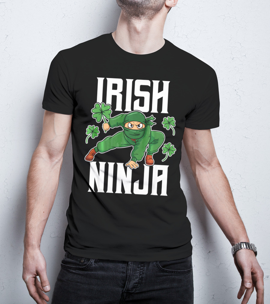 Irish Ninja Shamrock Warrior Awesome T-Shirt