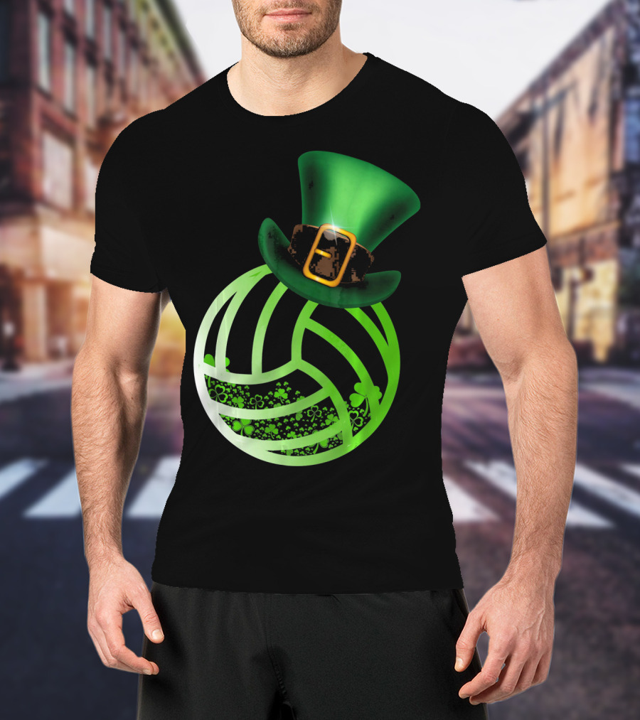 Shamrock Volleyball Leprechaun St Patrick's Green Hat T-Shirt