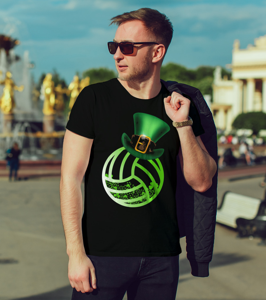 Shamrock Volleyball Leprechaun St Patrick's Green Hat T-Shirt