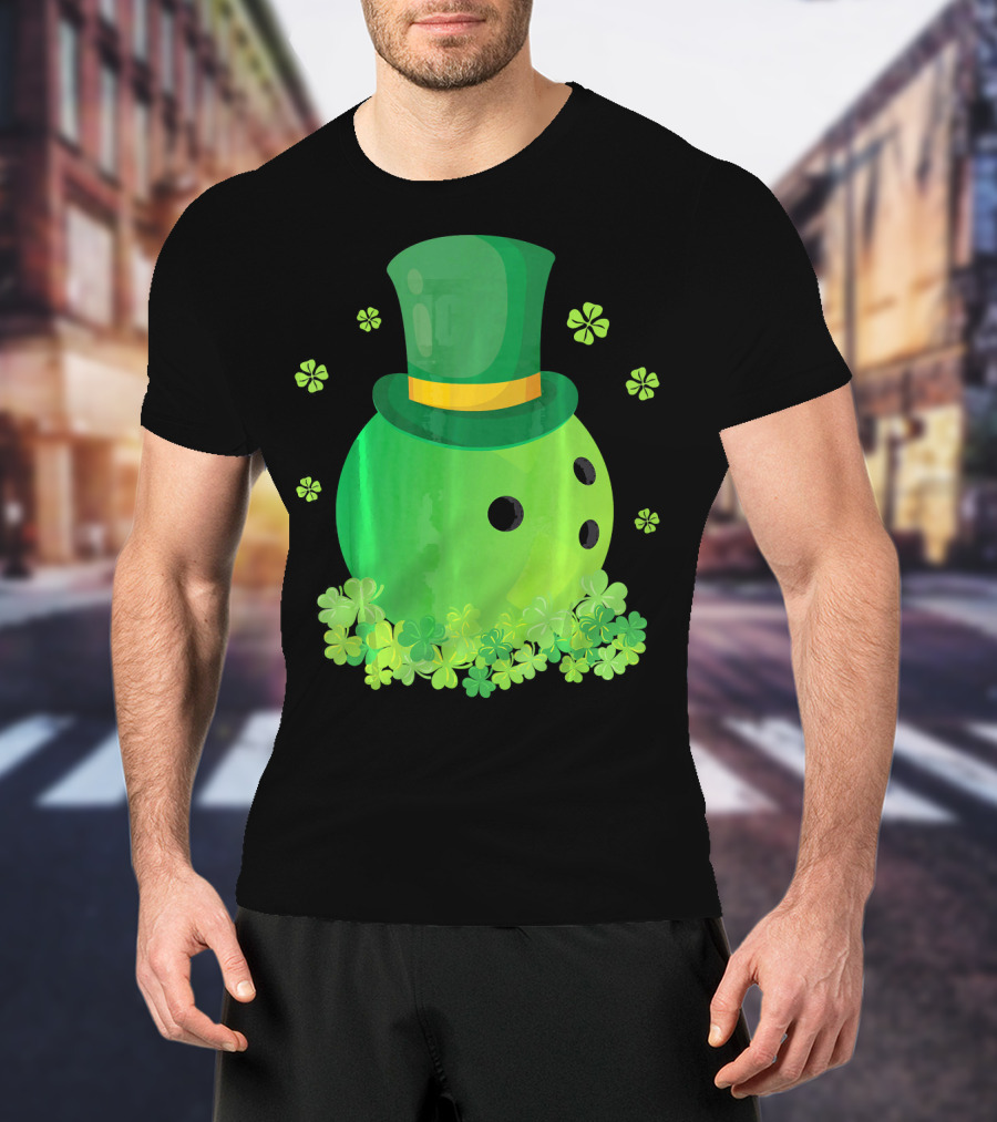 Bowling Leprechaun Hat Clover Luck T-Shirt