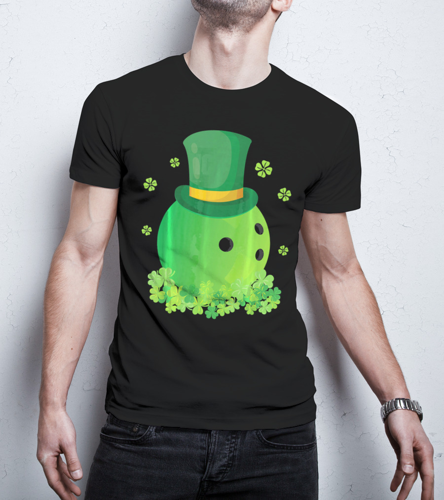 Bowling Leprechaun Hat Clover Luck T-Shirt