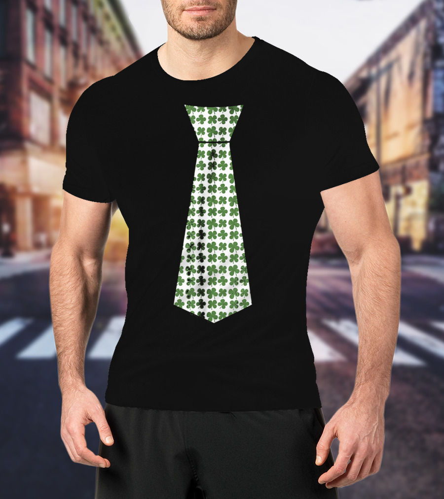 Cute Green Shamrock Necktie For St. Patrick's Day Celebrations T-Shirt