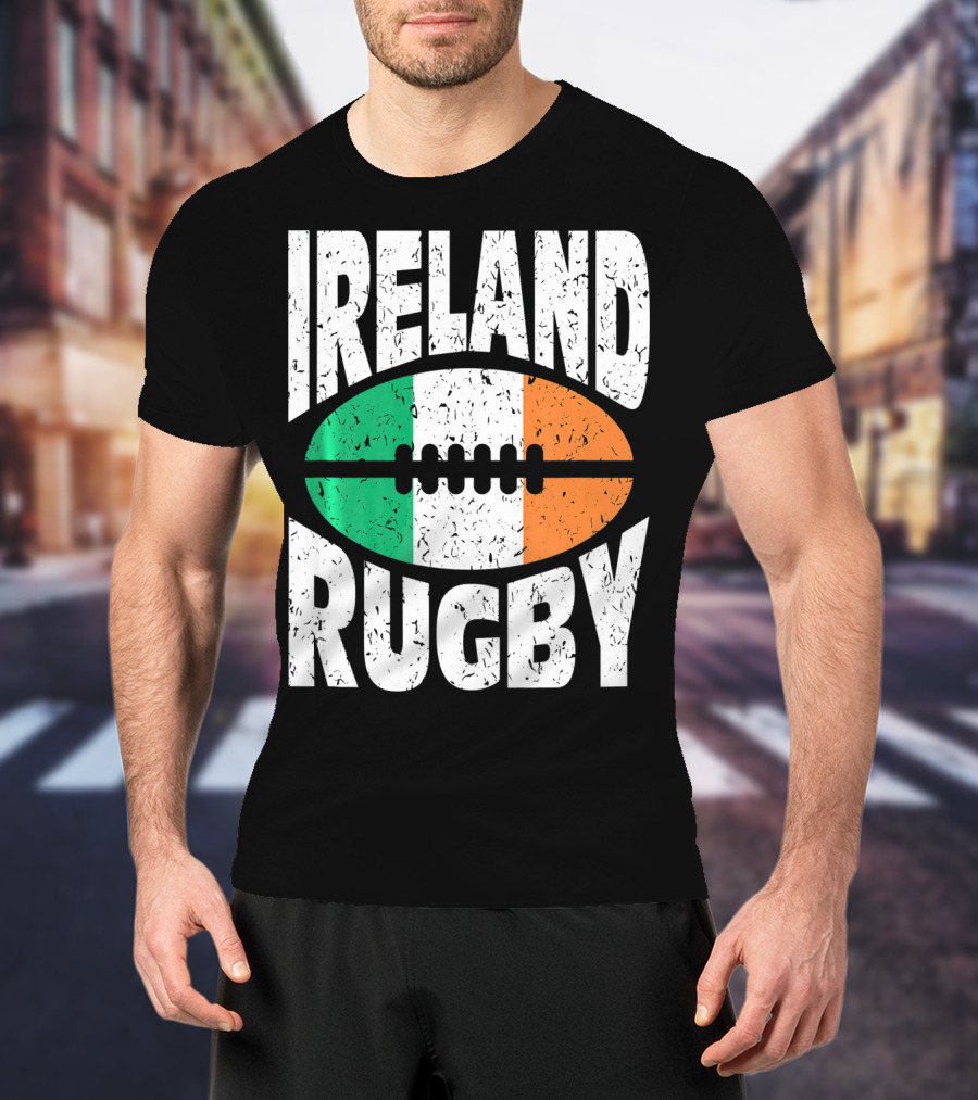 Ireland Rugby Irish Flag Rugby Ball T-Shirt