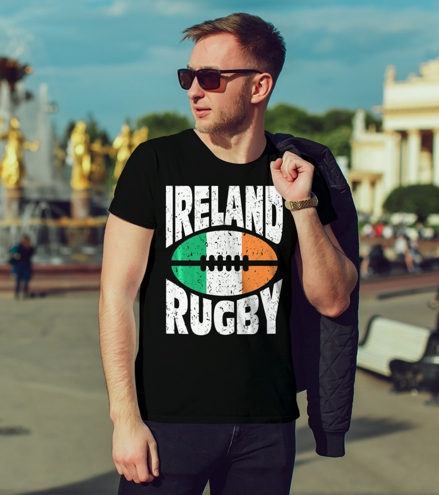 Ireland Rugby Irish Flag Rugby Ball T-Shirt