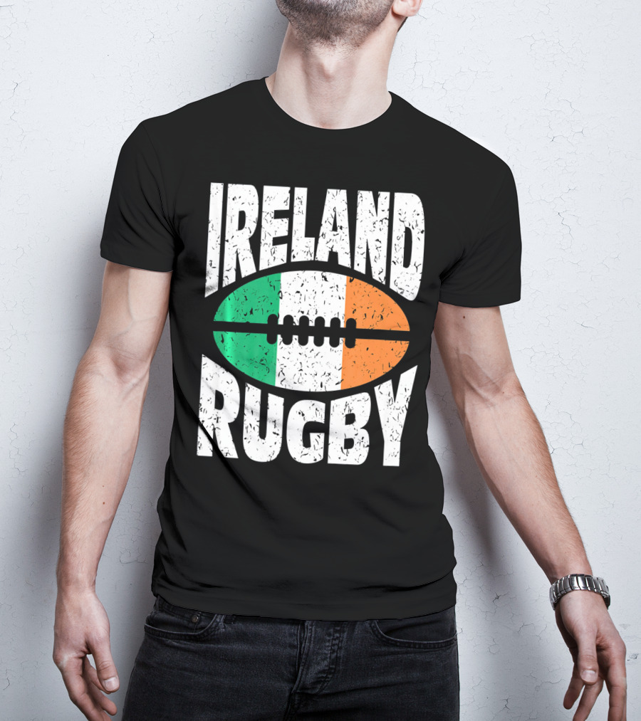 Ireland Rugby Irish Flag Rugby Ball T-Shirt