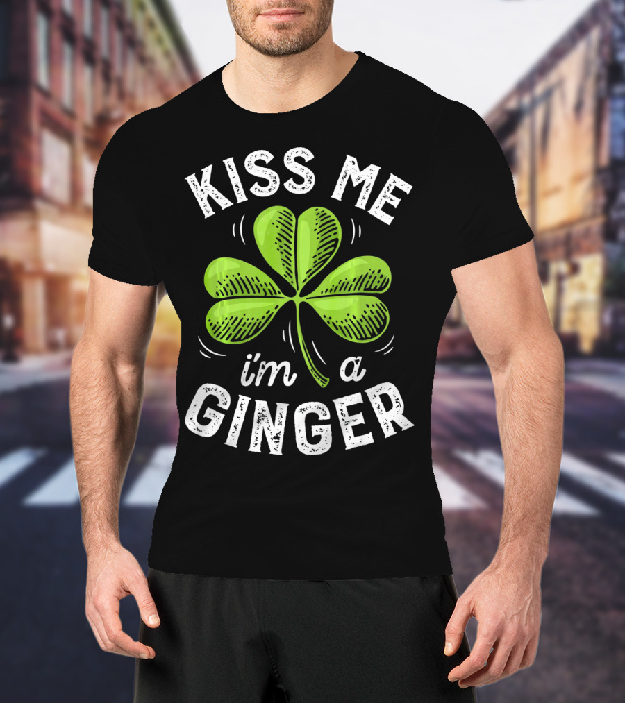 Kiss Me I'm A Ginger St Patrick's Shamrock T-Shirt