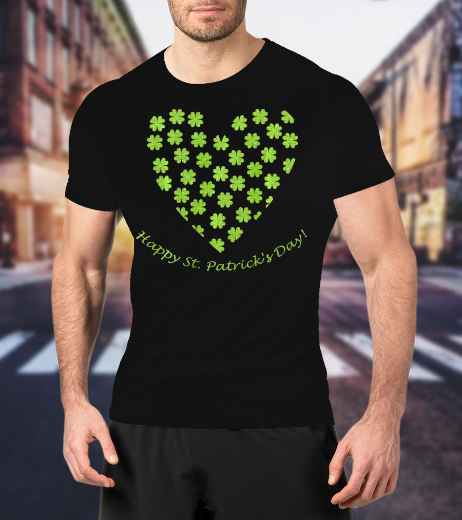 Happy St. Patrick's Day Heart Shamrock T-Shirt