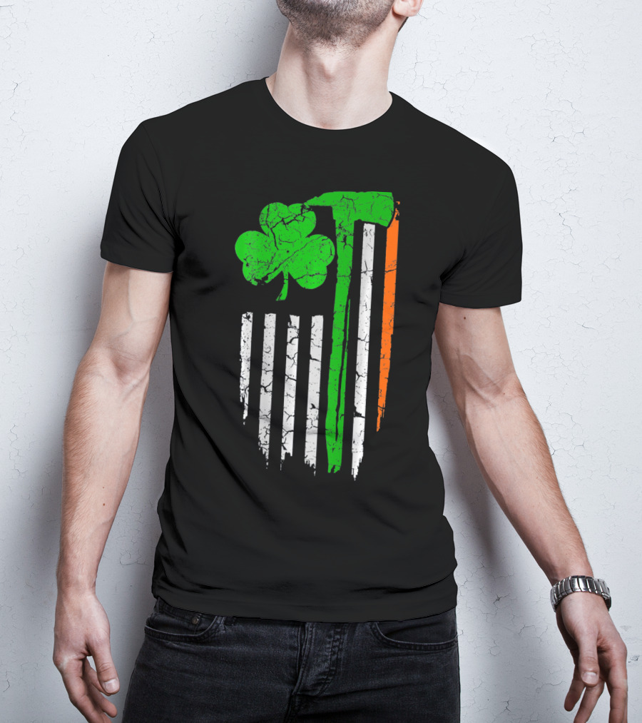 Firefighter Irish Flag Shamrock Patricks Day T-Shirt