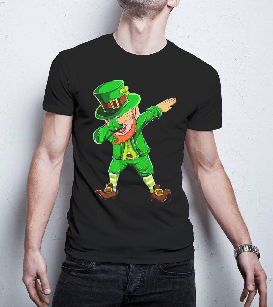 Dabbing Leprechaun Funny St Patrick Day Green Costume Irish Dance T-Shirt