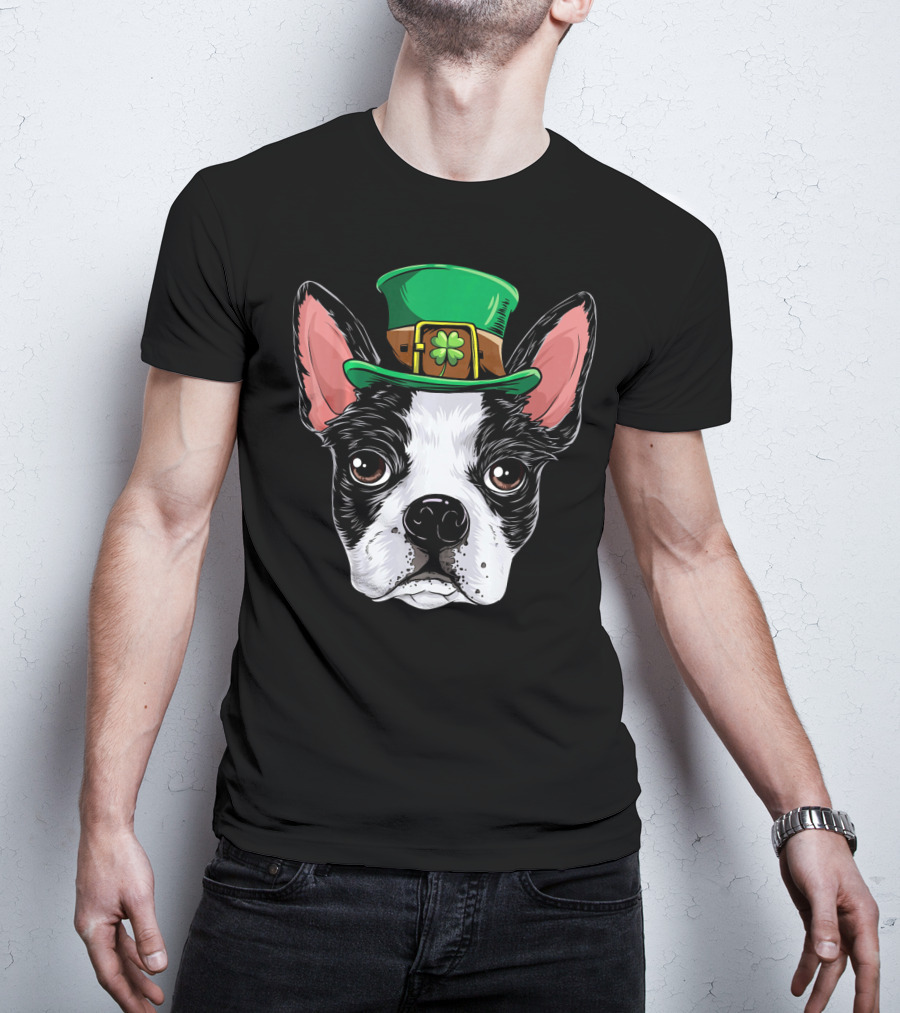 Boston Terrier Saint Patrick's Day Hat T-Shirt