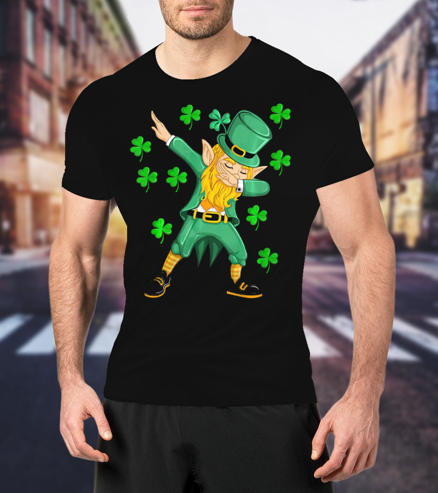 Dabbing Leprechaun Shamrock St. Patrick's Day Elf T-Shirt