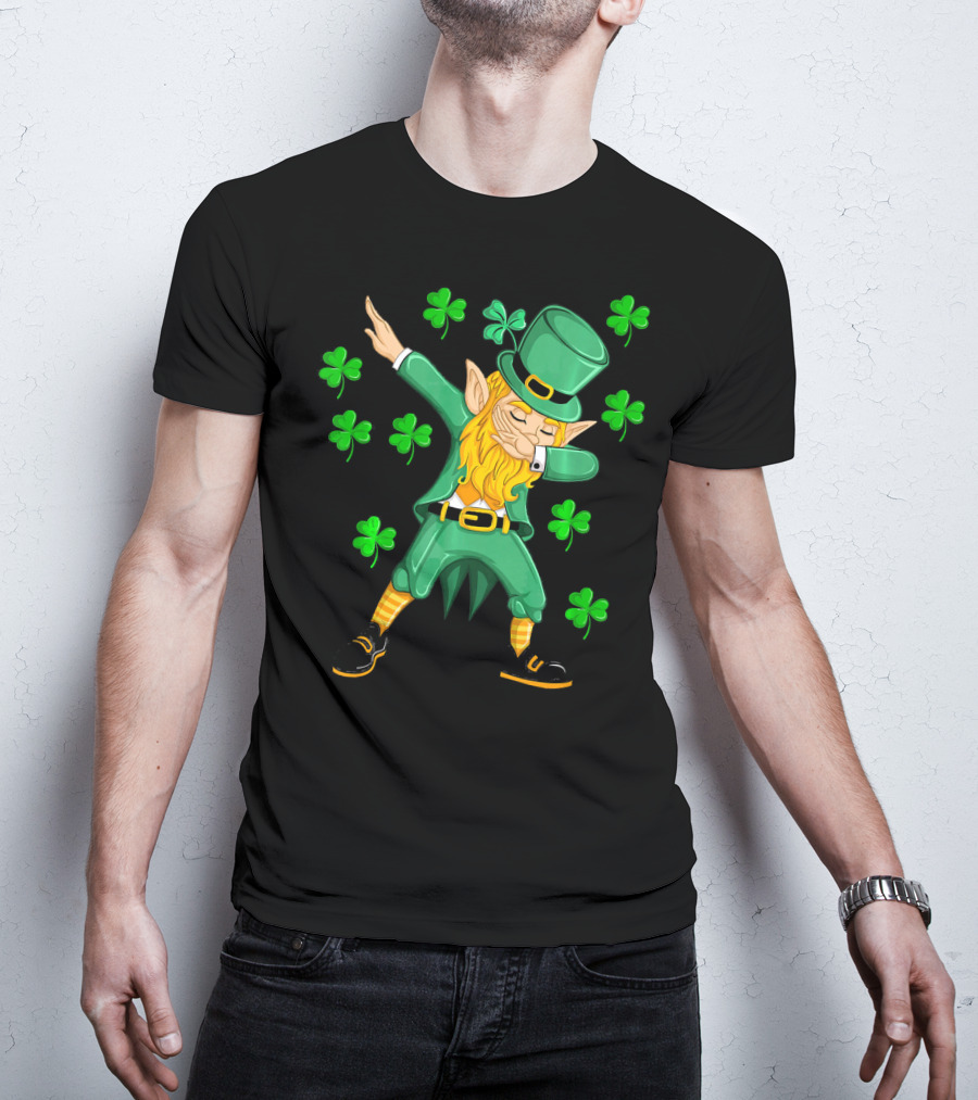 Dabbing Leprechaun Shamrock St. Patrick's Day Elf T-Shirt