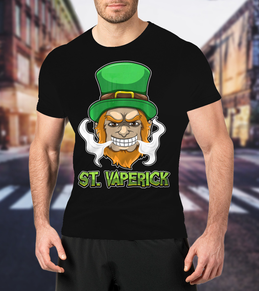 St. Vaperick Green Vaping Leprechaun T-Shirt