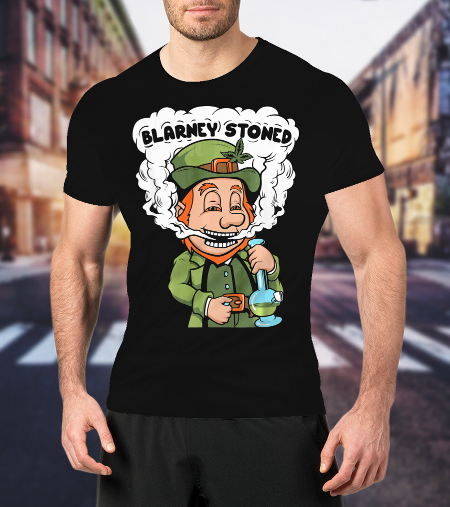 Blarney Stoned Funny Leprechaun Marijuana T-Shirt