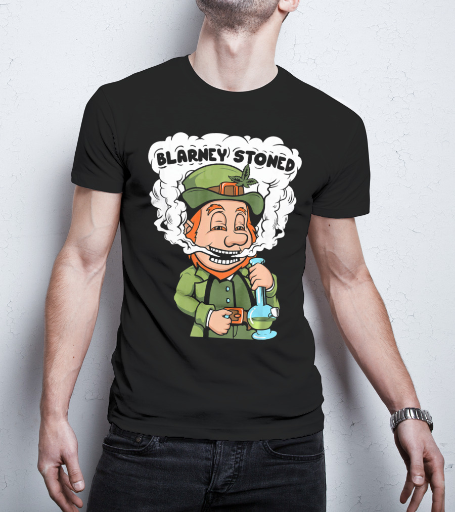 Blarney Stoned Funny Leprechaun Marijuana T-Shirt