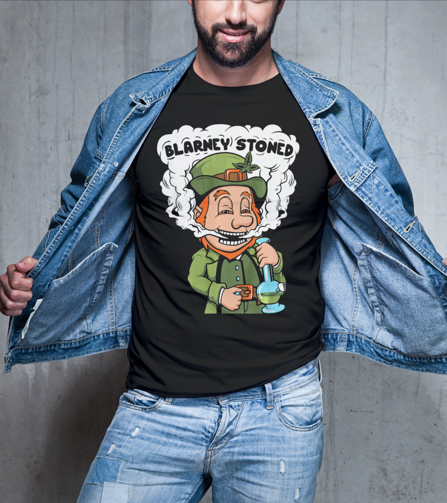 Blarney Stoned Funny Leprechaun Marijuana T-Shirt