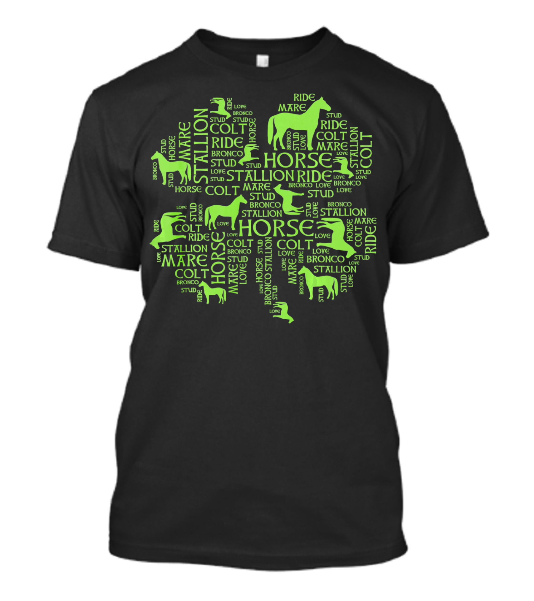 Mare Stallion Horse Colt Ride Stud Love Bronco St. Patrick's Day Irish T-Shirt