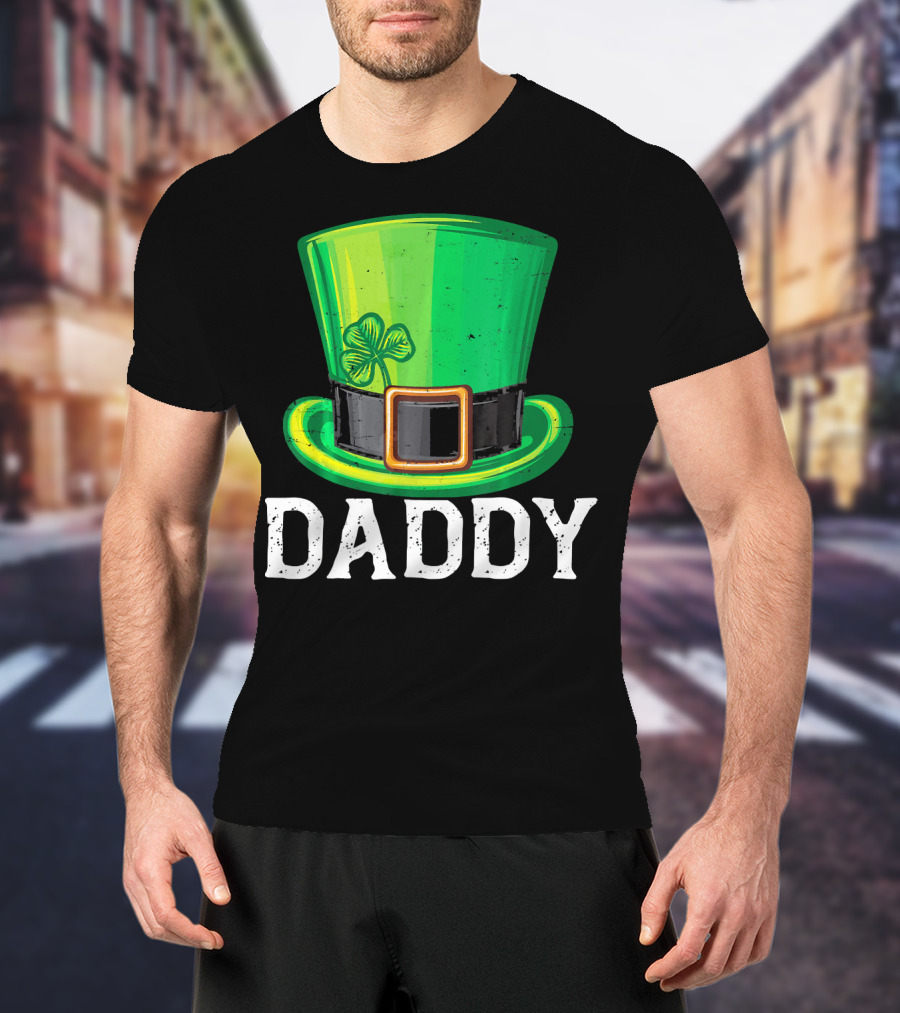 Daddy Leprechaun Hat Shamrock Matching Family T-Shirt