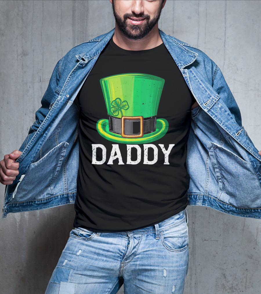 Daddy Leprechaun Hat Shamrock Matching Family T-Shirt