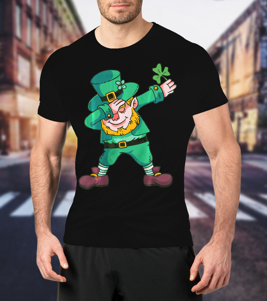Dabbing Leprechaun Irish Shamrock T-Shirt