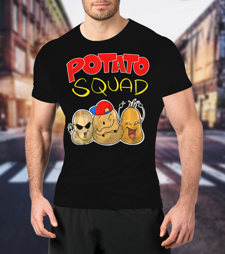 Potato Squad Cute Funny Vegetarian Crew T-Shirt