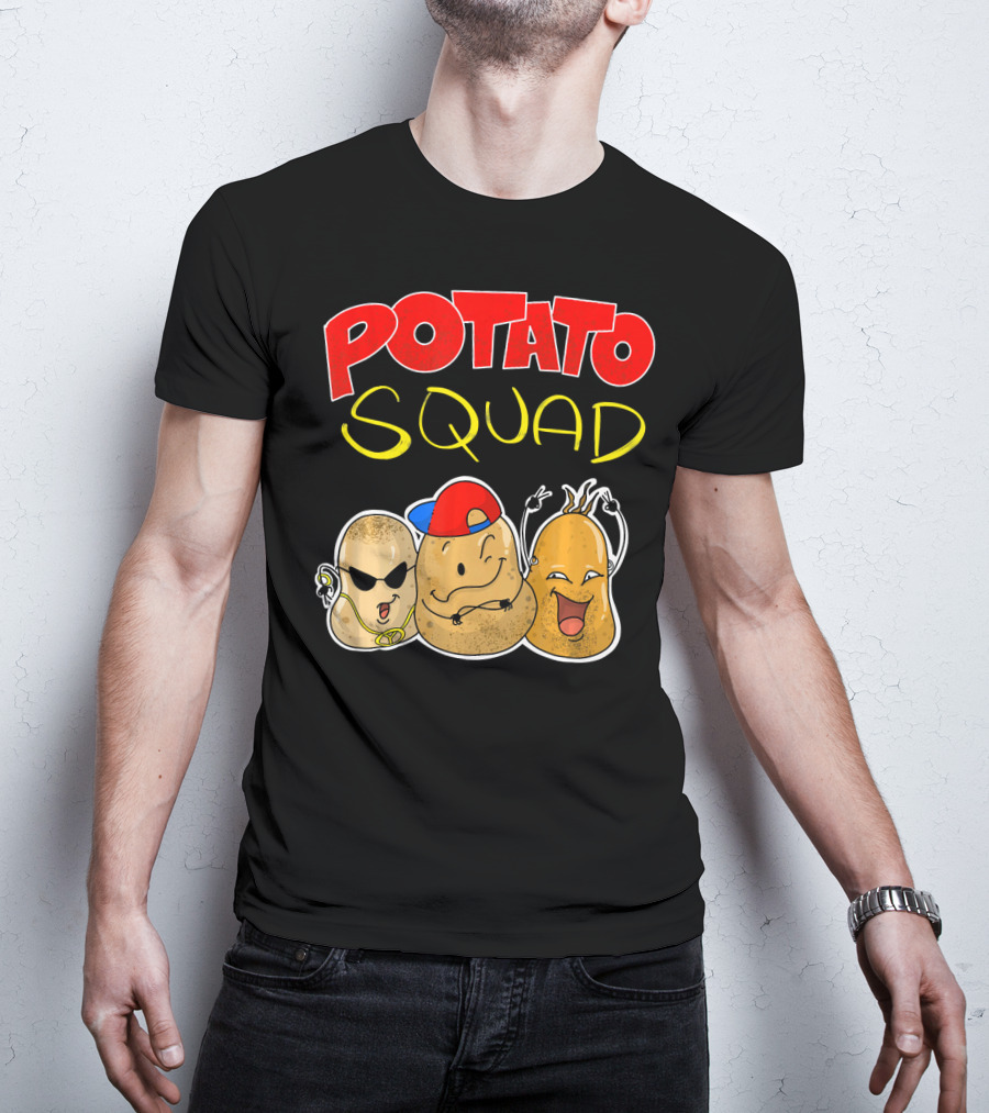 Potato Squad Cute Funny Vegetarian Crew T-Shirt