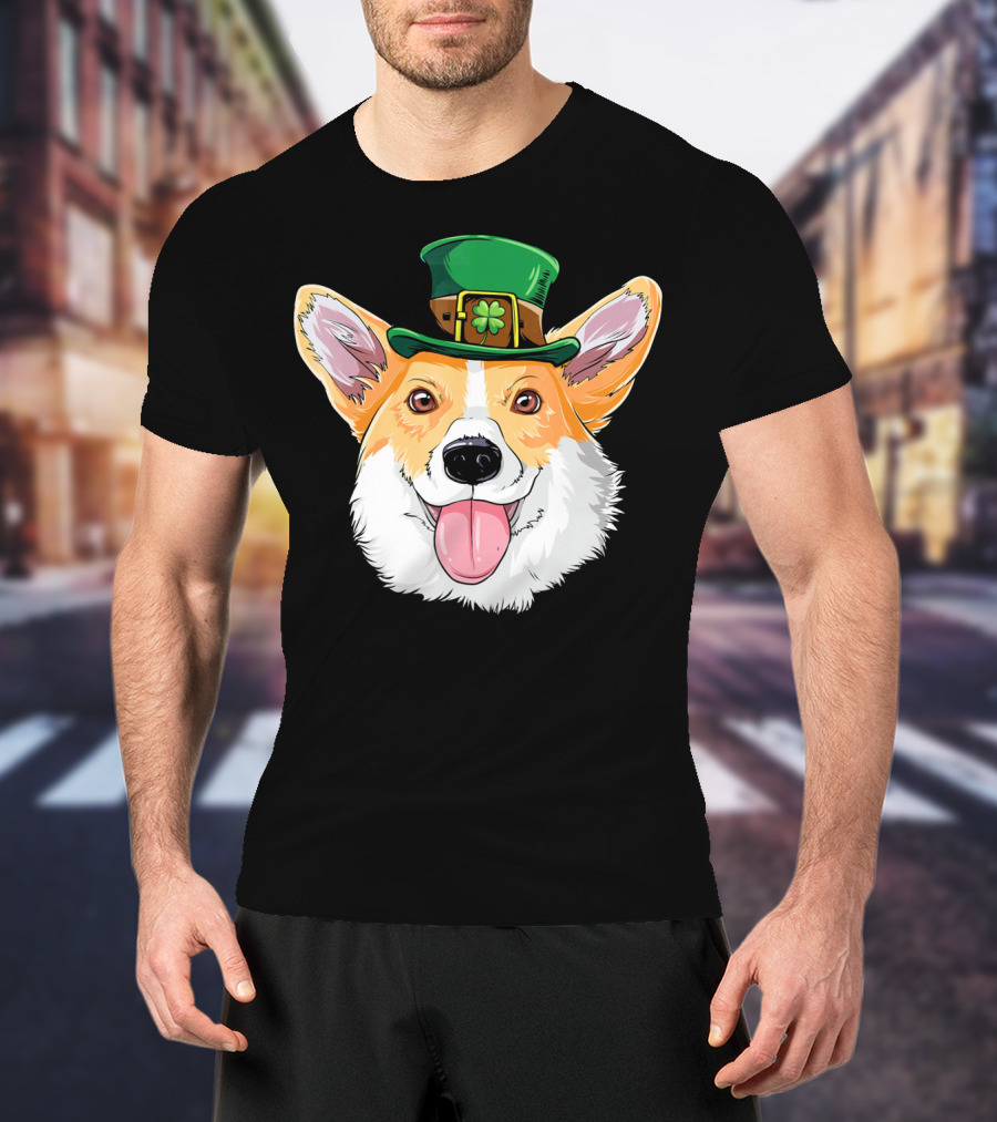 Corgi Leprechaun St Patrick's Hat T-Shirt