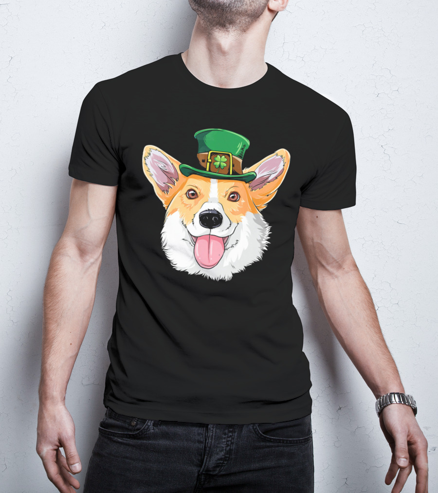Corgi Leprechaun St Patrick's Hat T-Shirt