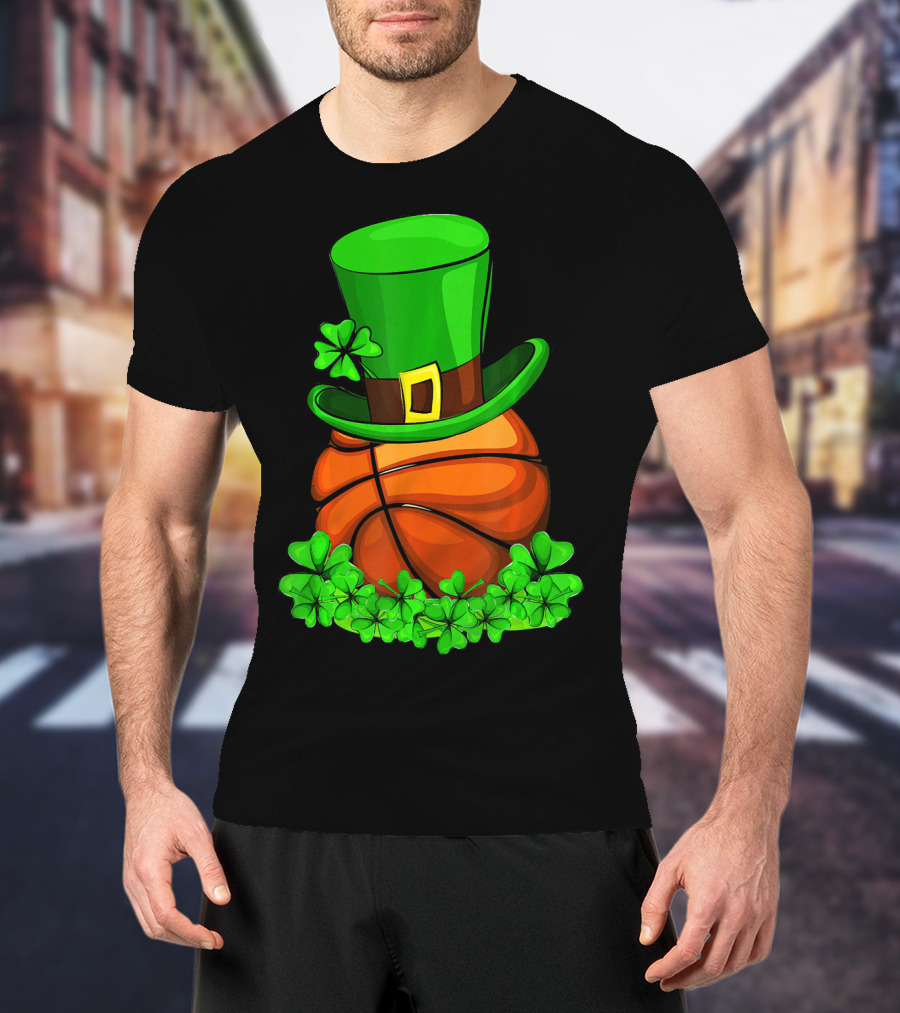 Leprechaun Hat Basketball Shamrock St. Patrick's Day T-Shirt