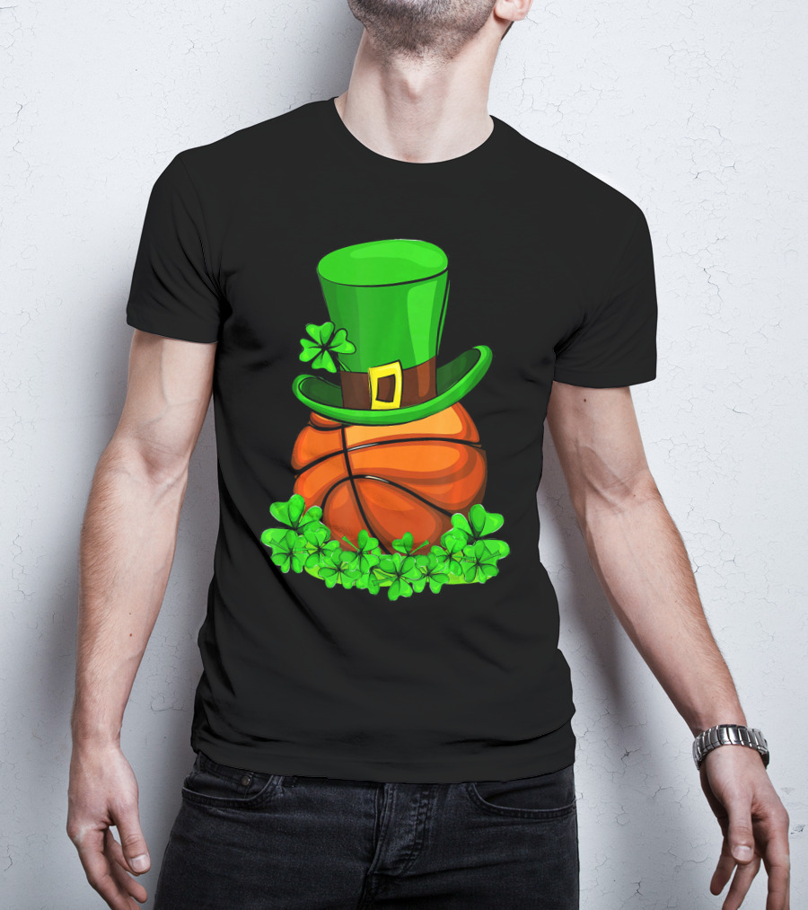 Leprechaun Hat Basketball Shamrock St. Patrick's Day T-Shirt