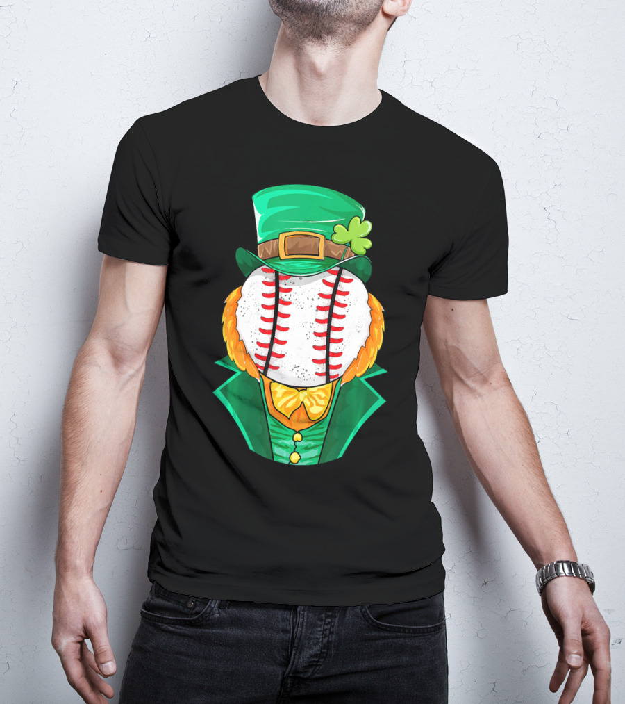 Irish Leprechaun Baseball St Patricks Day T-Shirt